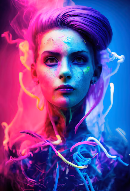 Cyberpunk style AI portrait