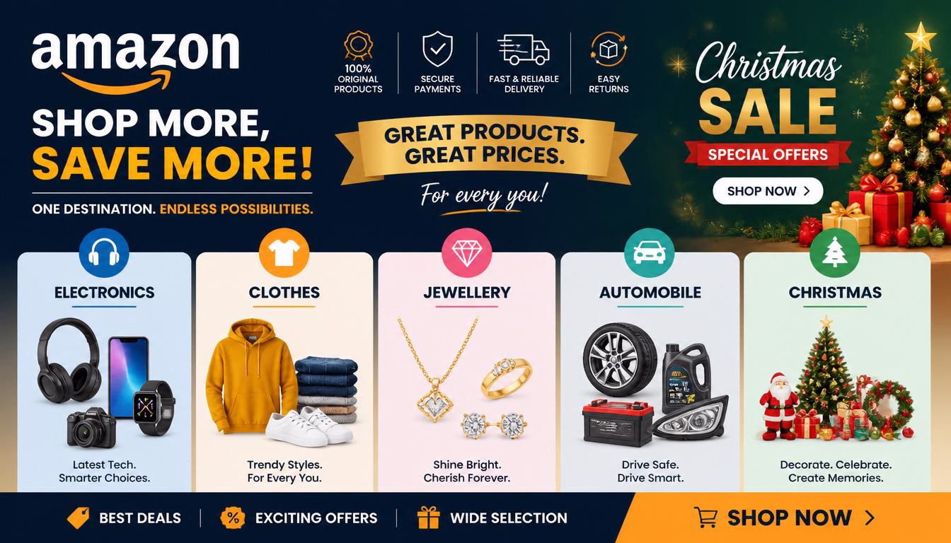 Artnovaai AI Facebook ad for e-commerce product campaign for amazon sell banenr with multi product grid