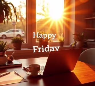 Minimal Friday quote design with gradient background