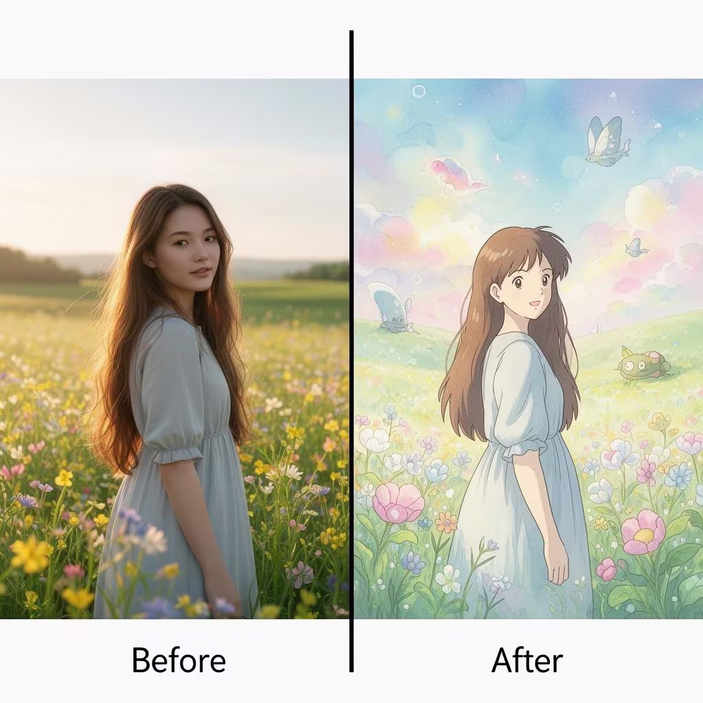 ghibli girl image by ArtNovaAI Ghibli image generator