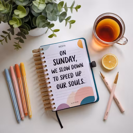 Sunday peaceful rest and reflection quote design