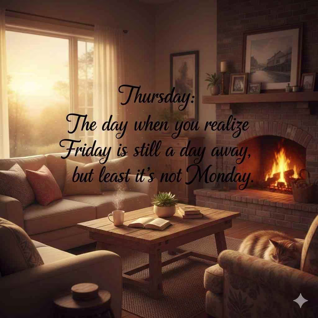 Minimal clean Thursday quote design with soft gradient background