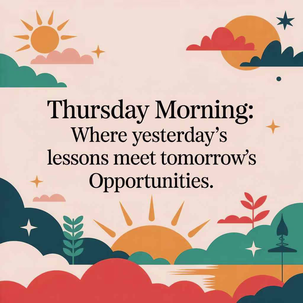 Bold typography Thursday quote poster with high contrast colors