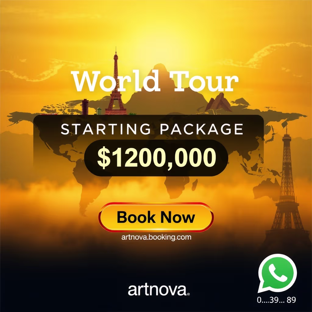 A large‑scale, hyper‑realistic Burning Man campaign poster set in a scorching desert festival of 2026. The central focus is a massive, intricately designed fire sculpture at dusk, its flames casting dramatic orange‑red glows against a deep twilight sky streaked with faint stars. Around it, a diverse crowd of festival‑goers in vibrant, art‑covered attire dance, pose, and interact with floating lanterns and glowing installations. The composition follows the rule of thirds: the fire sculpture occupies the lower‑right intersection, while sweeping dunes and distant mesas frame the left side. Warm, high‑contrast lighting highlights textures of sand, fabric, and flame, creating a moody yet exhilarating atmosphere. The color palette blends saturated fire hues with cool desert blues and 